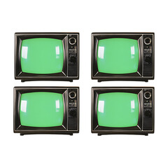 Retro Televisions Four Vintage TV Sets with Green Screens  Perfect for 80s 90s and Pop Culture Designs