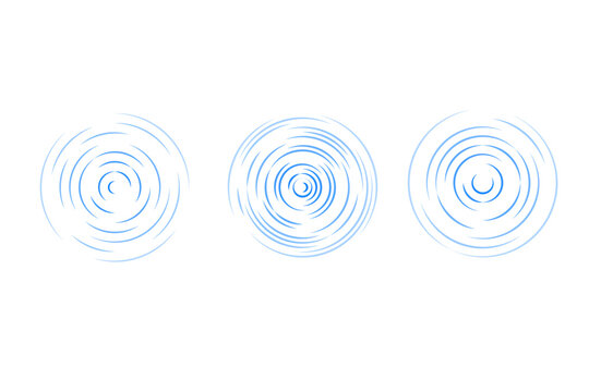 vector concentric ripple circles line set. Clip art isolated on transparent background.