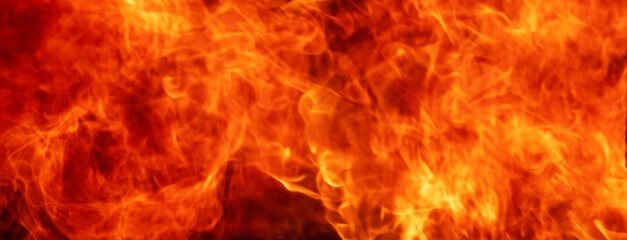 Banner Fire explosion flammable car fire on street smoke, hot danger flame burning effect. Fire...