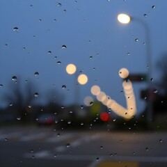 Drops slowing to a stop as streetlights begin to flicker on.