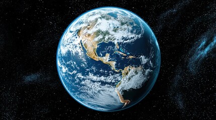 Obraz premium A satellite view of Earth showing extreme weather patterns caused by climate change