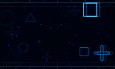 Abstract Game Loading speed Light out technology and with neon triangles. Hitech communication concept innovation background, vector design