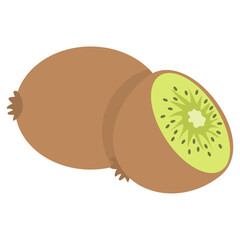 Obraz premium Kiwi fruit illustration in flat style