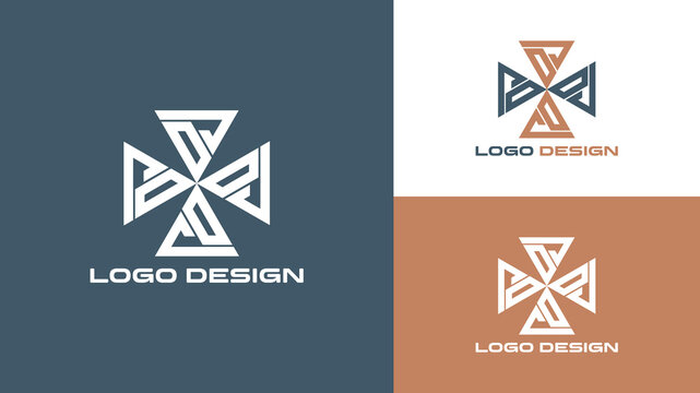 Geometric DS logo in a triangle cross layout, ideal for dynamic branding, design agencies, or modern creative firms