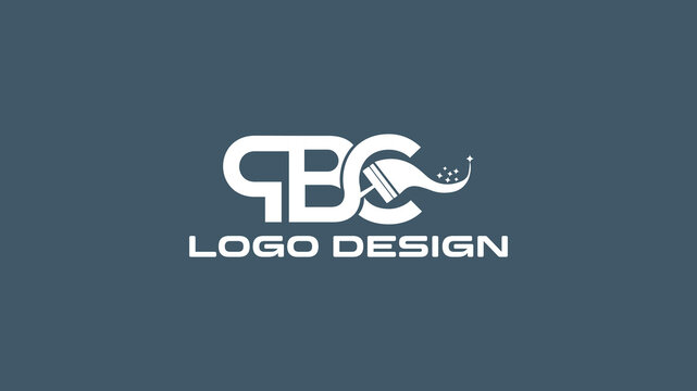 Artistic PBC monogram logo featuring a brush element, ideal for painting services, creative studios, or art brand identity