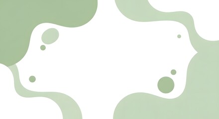 Fototapeta premium Abstract Green and White Liquid Shapes Background Design