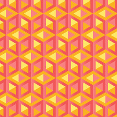 Obraz premium Isometric 3D Pattern with Geometric Shapes Seamlessly Repeating