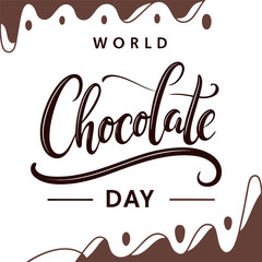 World Chocolate Day Typography Vector – Sweet Cocoa Celebration Quotes