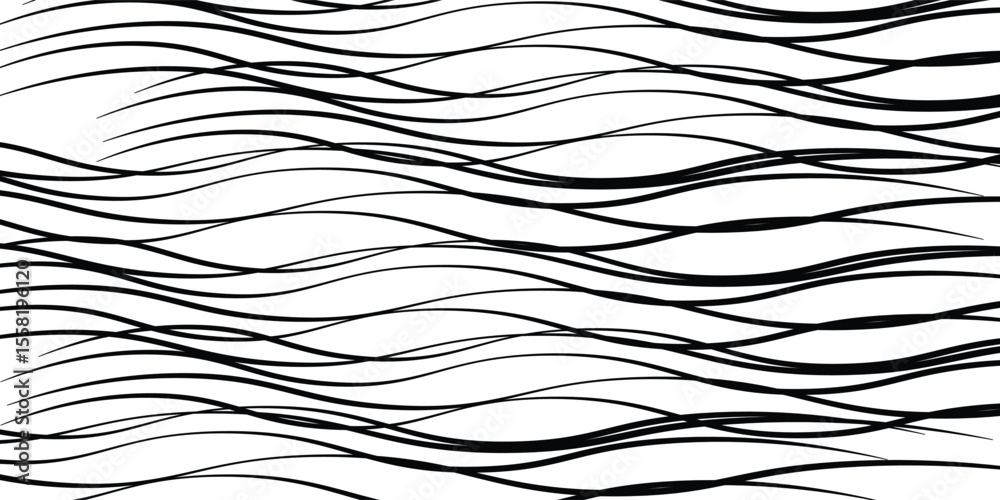 Aufkleber curve wave seamless pattern. thin line wavy abstract vector background. curve wave seamless pattern.