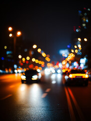 Circulation dans la ville la nuit