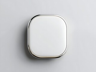 Obraz premium Mockup of a white enamel pin, front and back views, 3D rendering. Mockup of an empty luxury hard lapel badge. Silver clasp-pin design template. 
