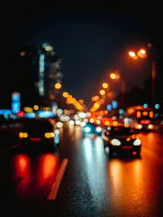 Circulation dans la ville la nuit