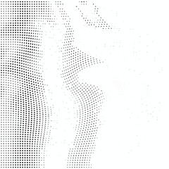 Wavy gradient halftone dots pattern texture background

