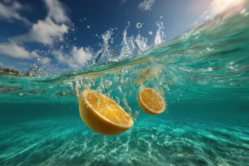 Half cut citrus banner