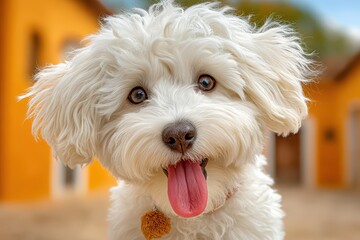 Happy hairy dog banner