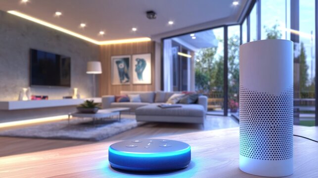 A smart home where multiple devices respond to voice commands in real time