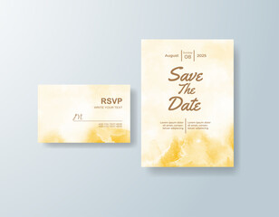 Wedding invitation with abstract watercolor background