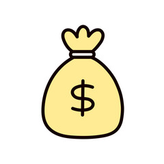 お金袋のアイコンイラスト