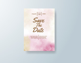 Wedding invitation with abstract watercolor background