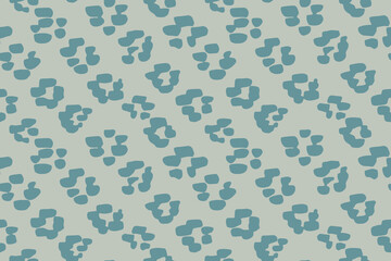 An impression of abstract flower block with painted brushstrokes forming a minimal diagonal design in colors of teal on gray background. Floral seamless vector pattern. Great for home decor, fabric.