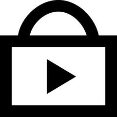 Shopping Bag Play Button Media Cart Icon Vector