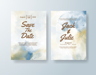 Wedding invitation with abstract watercolor background