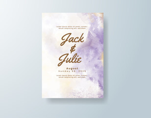Wedding invitation with abstract watercolor background