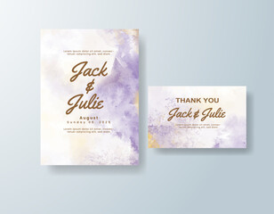 Wedding invitation with abstract watercolor background