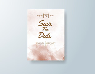 Wedding invitation with abstract watercolor background