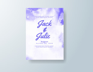 Wedding invitation with abstract watercolor background