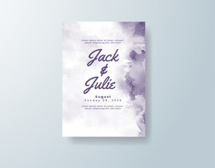 Wedding invitation with abstract watercolor background