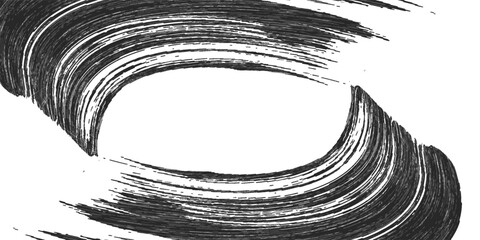 Black brush stroke isolated on white background. Ink abstract stroke. Watercolor brush stroke. Design mockup.