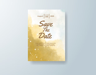 Wedding invitation with abstract watercolor background