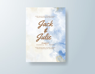 Wedding invitation with abstract watercolor background