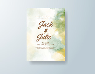 Wedding invitation with abstract watercolor background