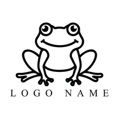 Frog Outline Logo Template