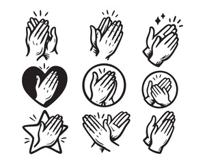 Fototapeta premium Clapping Hands Vector Icons