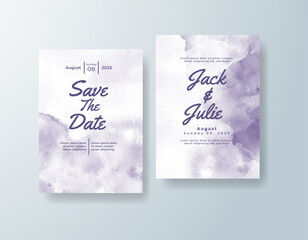 Wedding invitation with abstract watercolor background