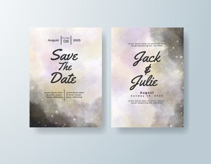 Wedding invitation with abstract watercolor background