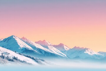 Majestic mountain range banner