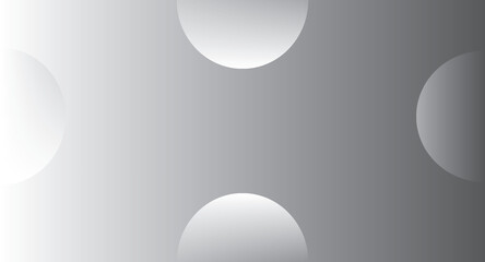 Abstract Composition with Gradated Gray Background and White Circular Shapes.