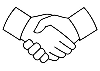 Handshake Icon Isolated on White Background – Vector Illustration