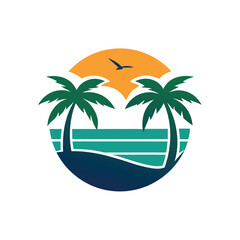 tropical island with palm trees