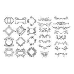Crédence en verre imprimé border decorative elements templates elegant symmetrical seamles sketch