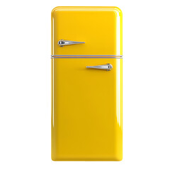 Yellow Retro Refrigerator Vintage Kitchen Appliance Design,