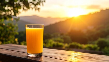 Golden Hour Orange Juice Sunset View