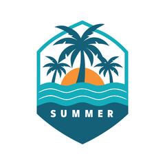 Fototapeta premium tropical island with palm trees