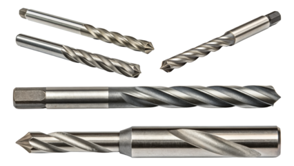 Drill bits arranged in a geometric pattern.