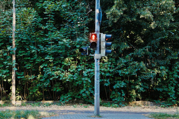 traffic light pedestrian crossing road traffic
