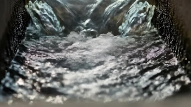 Water cascading down a channel
